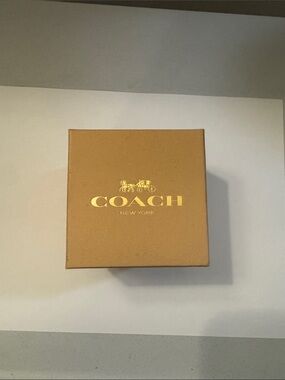 Coach Tan Box with Gold Logo